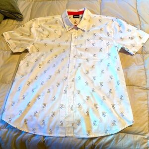 Mickey Mouse print short sleeve button down